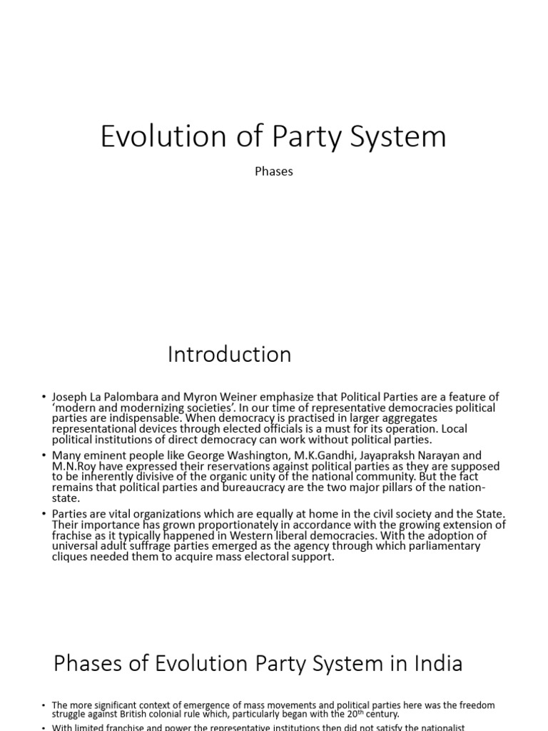 Evolution of India's Party System | PDF | Bharatiya Janata Party ...