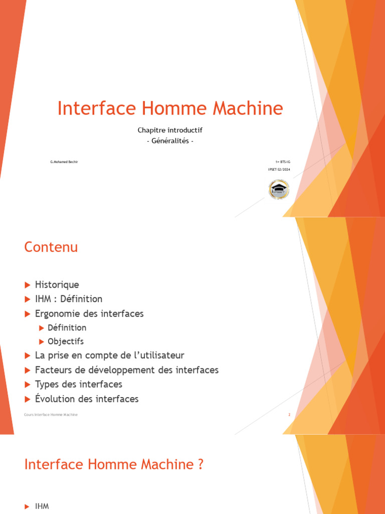 Introduction à l'Interface Homme-Machine | PDF | Interaction humain ...