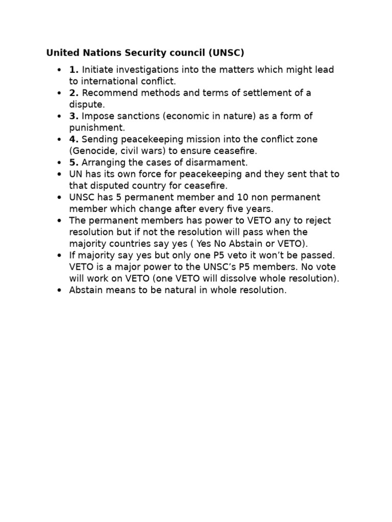 United Nations Security Council (UNSC) 1. 2. 3. 4. 5 | PDF