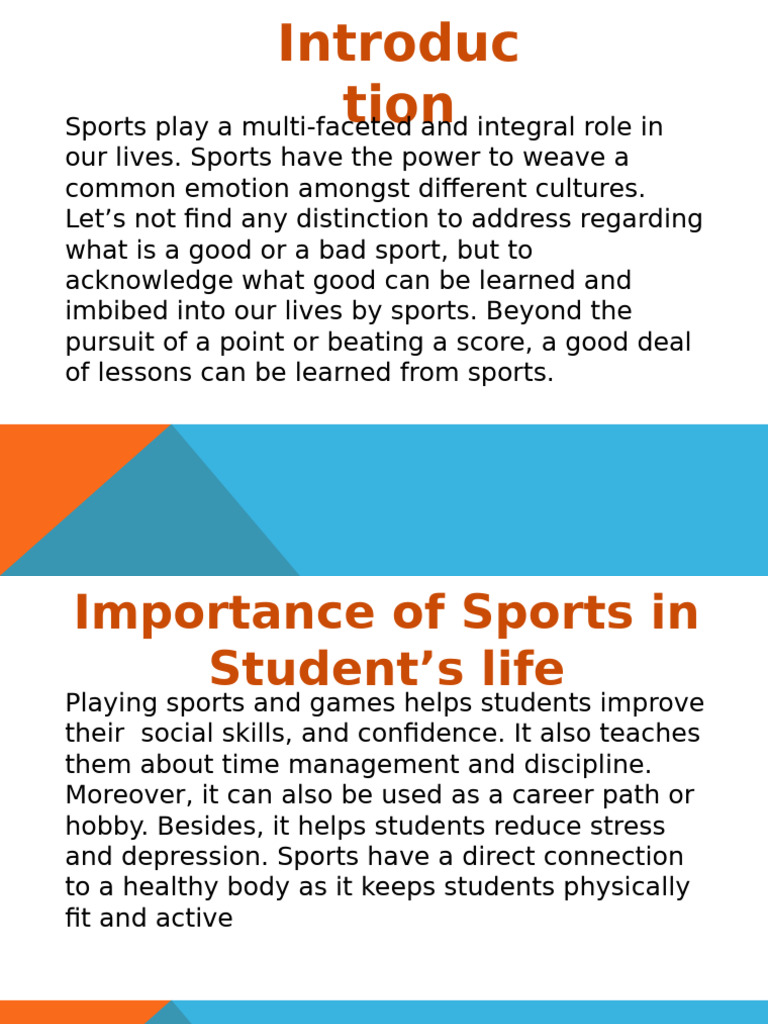 TOPIC - ROLE OF SPORTS IN OUR LIFE Krishna Kumar Patel | PDF ...