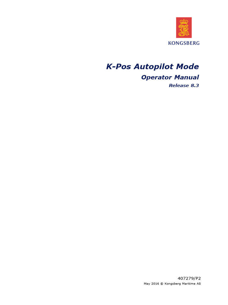 PUB - K-Pos Autopilot Mode - Operator Manual | PDF | Steering | Rudder