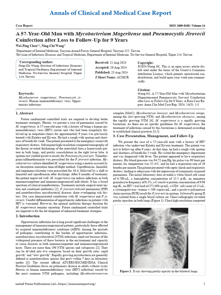 A 57-Year-Old Man With Mycobacterium Mageritense and Pneumocystis ...