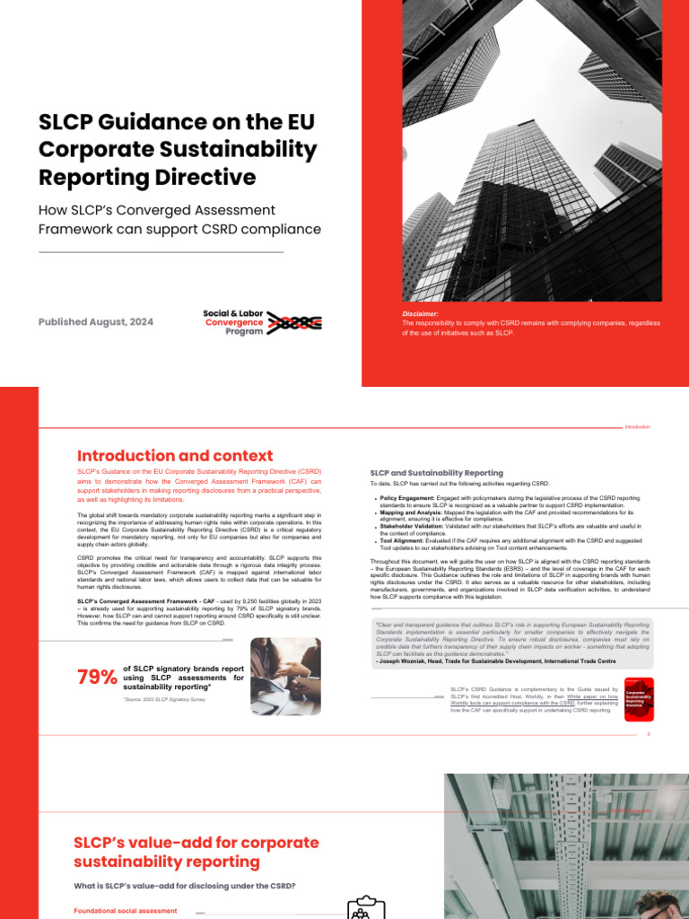SLCP Guidance for CSRD Compliance | PDF | Regulatory Compliance | Business