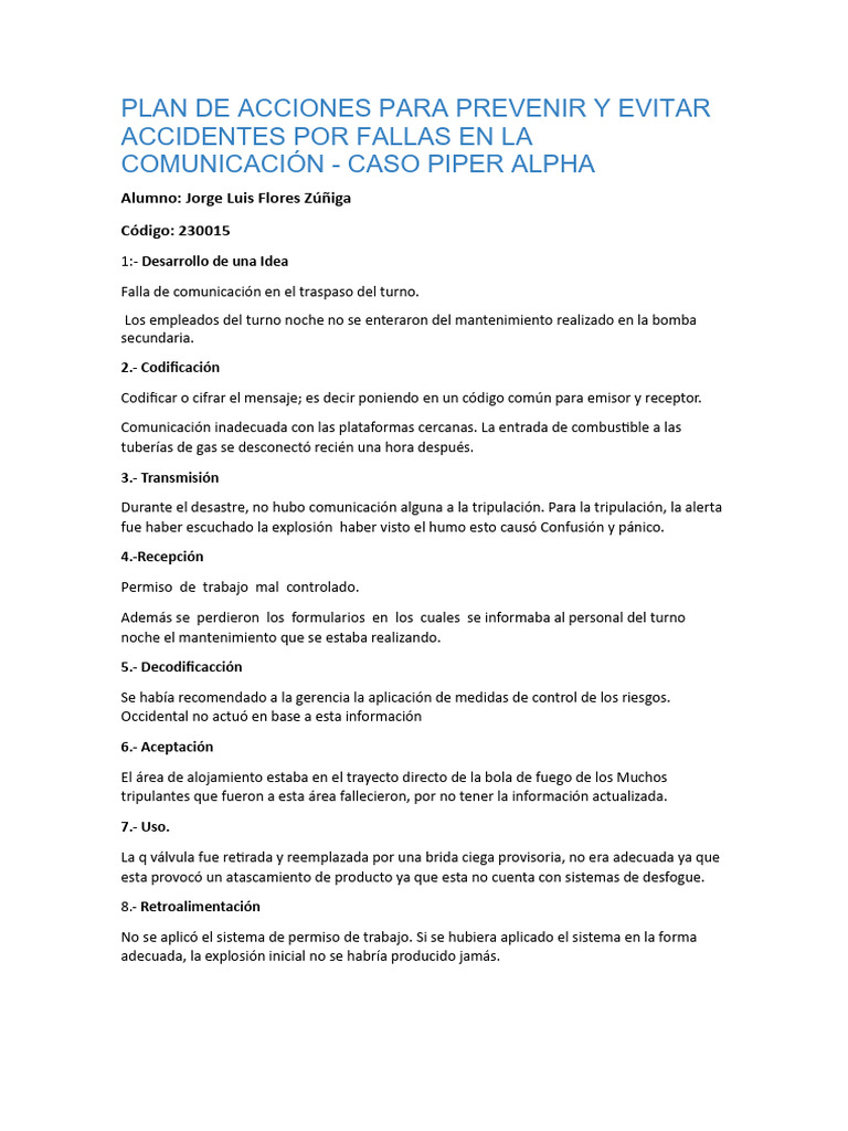 Prevención de Accidentes por Fallas de Comunicación | PDF