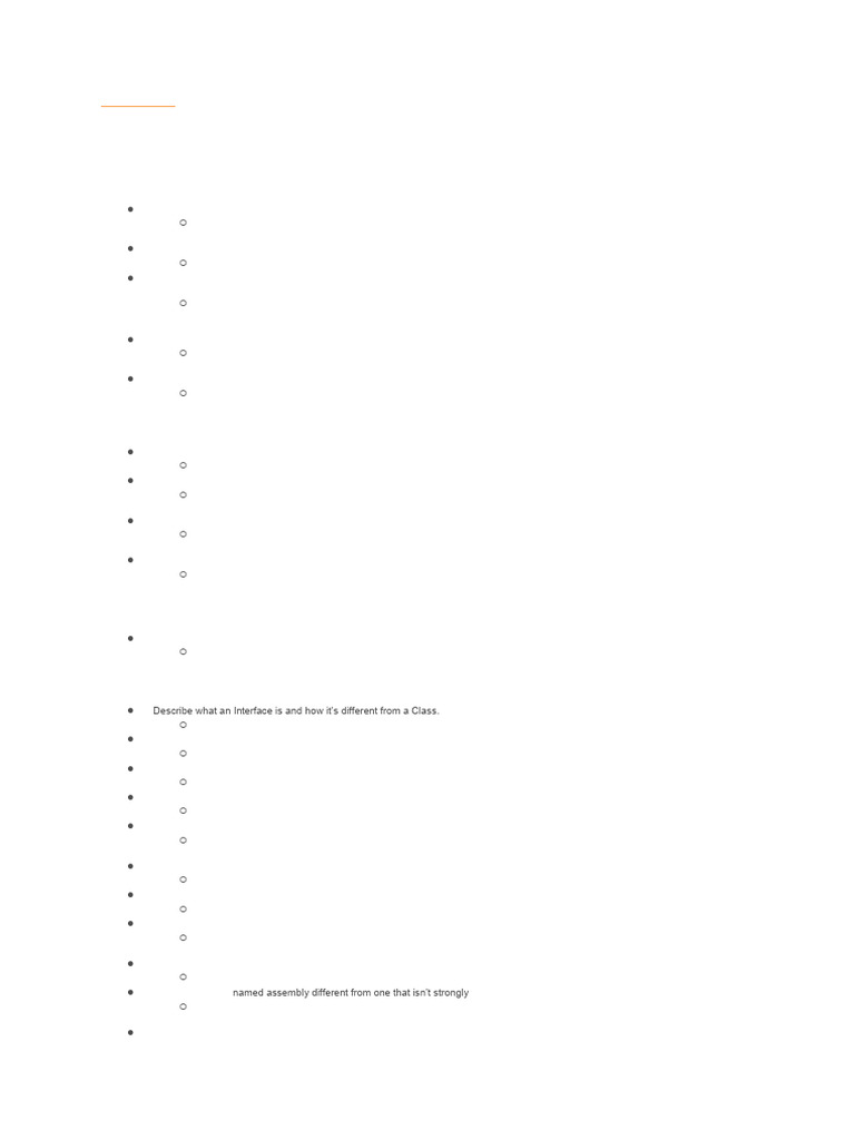 .NET Interview Questions and Answers | PDF | Xml | Class (Computer ...