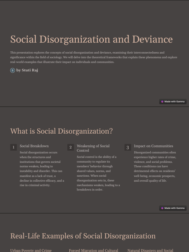 Social Disorganization and Deviance | PDF | Deviance (Sociology ...