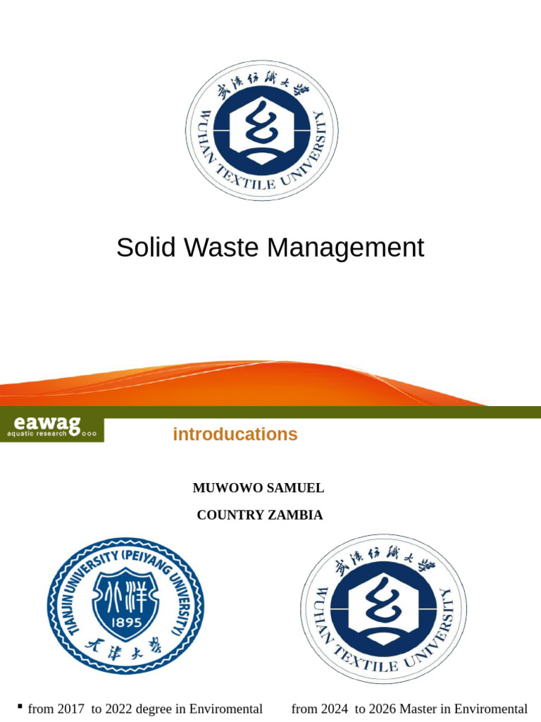 Solid Waste Management Presentation Copy Pptx 126 Pdf Waste