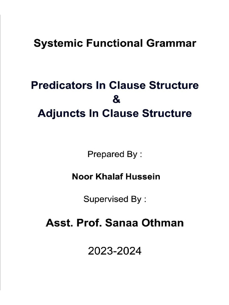 P & A in Clause Structure Noor. | PDF