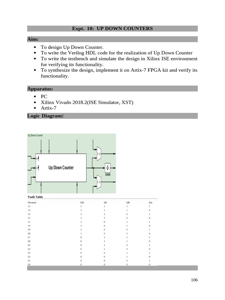 10. Up_Down Counter | PDF | Field Programmable Gate Array | Hardware ...