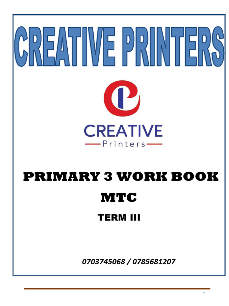 Primary 3 Term 3 Math Workbook | PDF | Weighing Scale | Weight