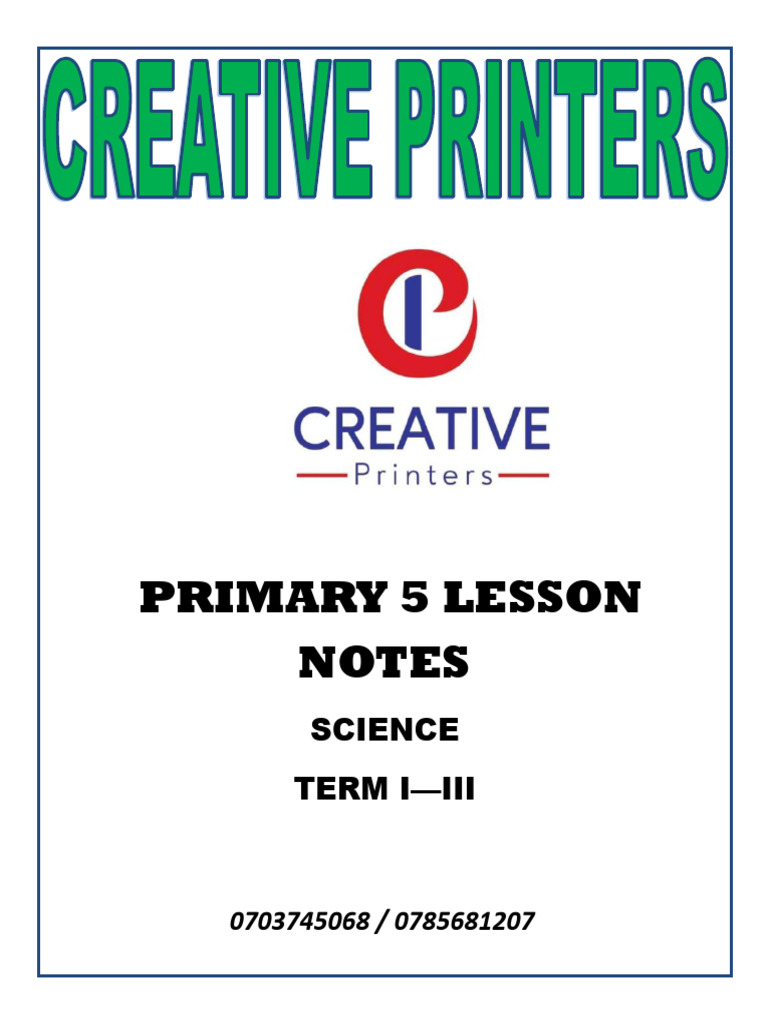 #Creative p.5 Science Lesson Notesterm i -III-1 | PDF | Chicken | Buoyancy