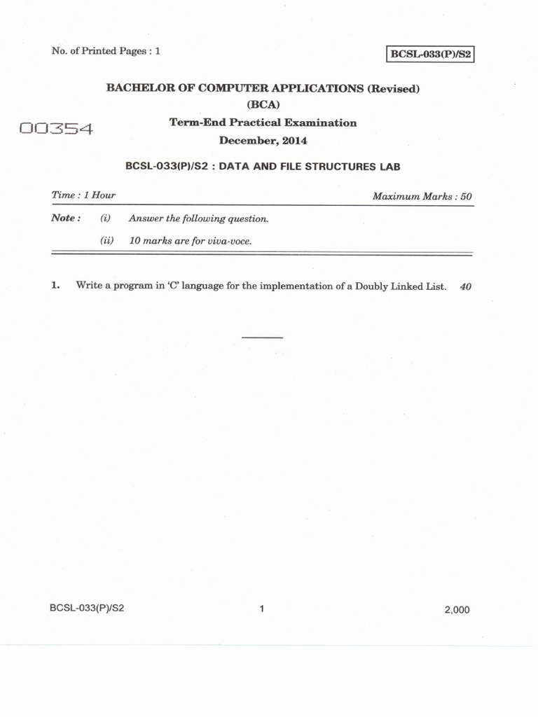 BCSL 033 (P) S2 | PDF
