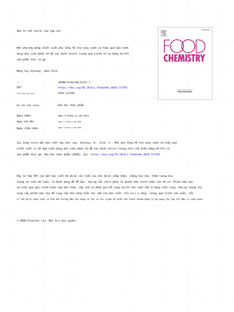 10 1016j Foodchem 2020 127395 | PDF