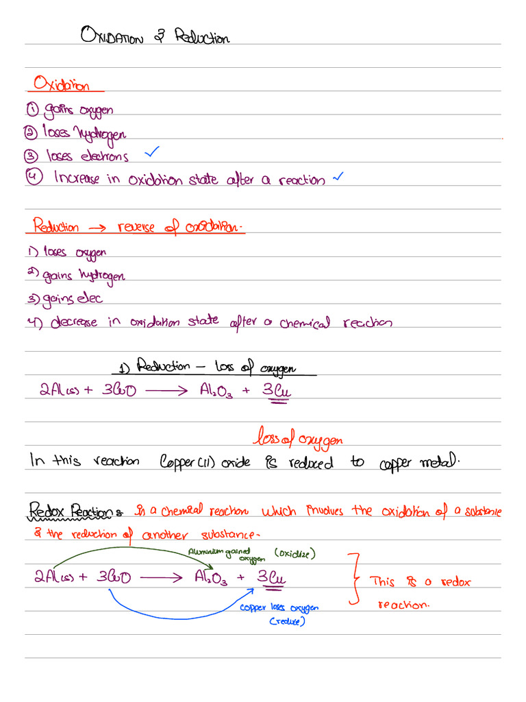 Oxidation and Reduction | PDF
