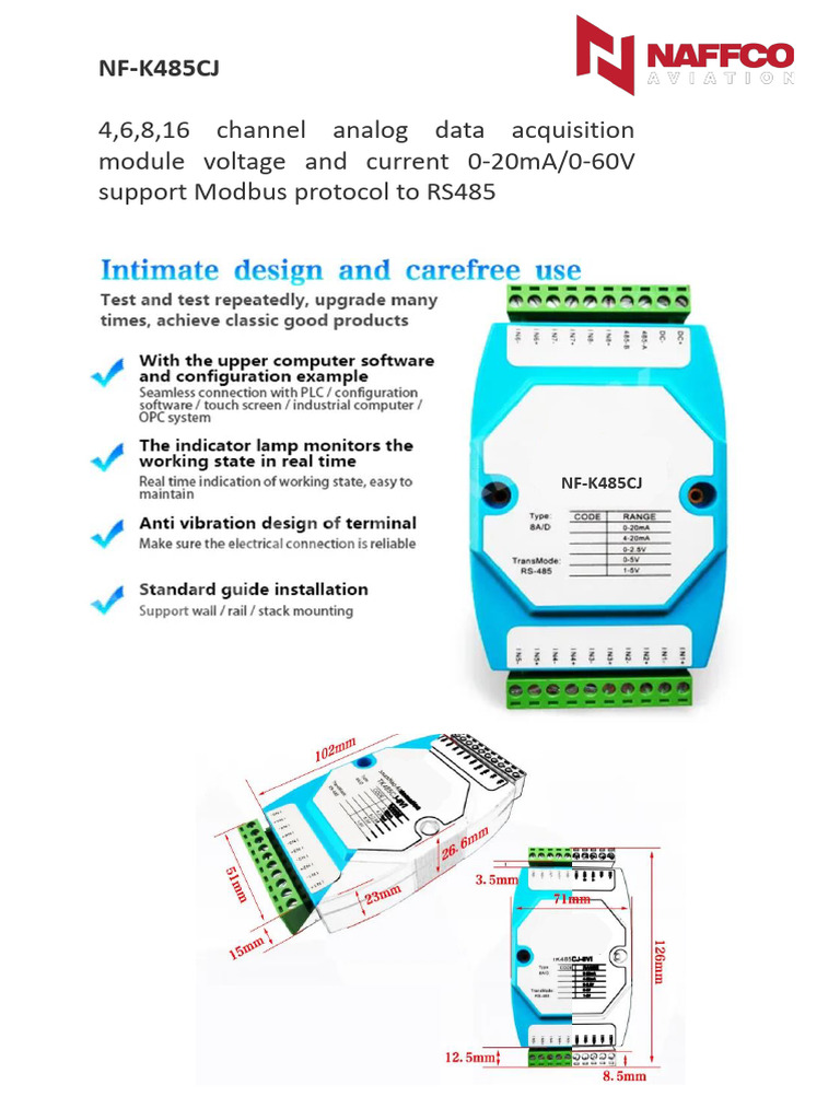 NF-K485CJ 4-Channel Data Acquisition Module | PDF