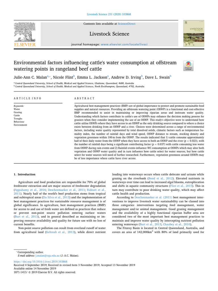 Factors Influencing Water Intake In Snakes Reference: Environmental Factors Influencing Cattle S Water Consumption