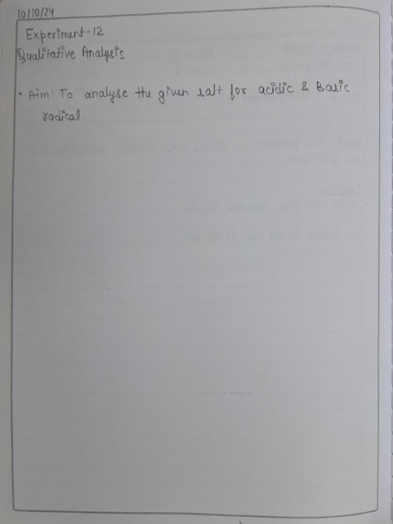 Pract12 Salt Analysis 2 (NH4) 2CO3 | PDF