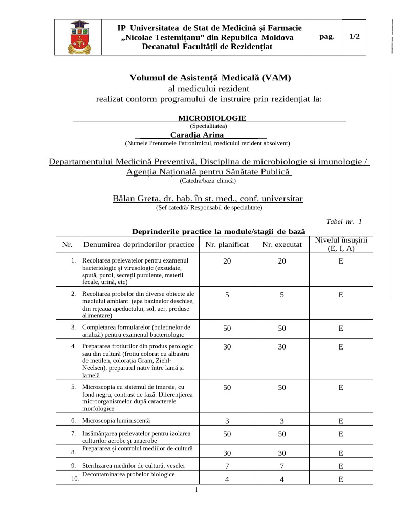 Vam Model de Completat Fiecare | PDF