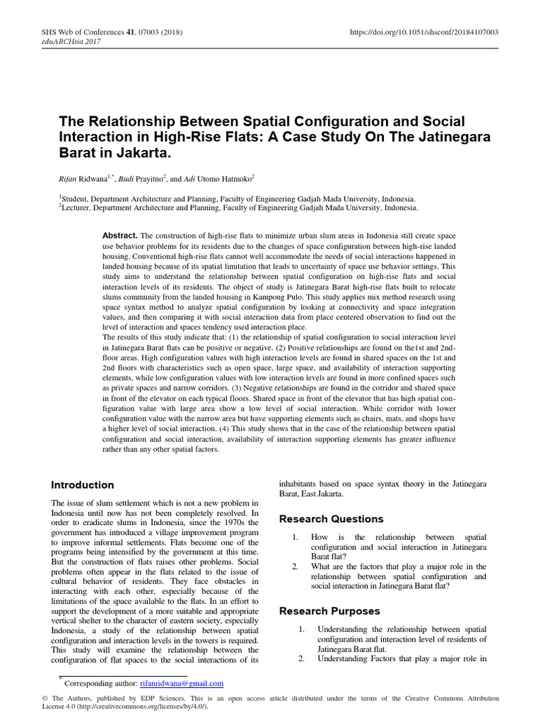 The Relationship Between Spatial Configuration and | PDF | Space ...