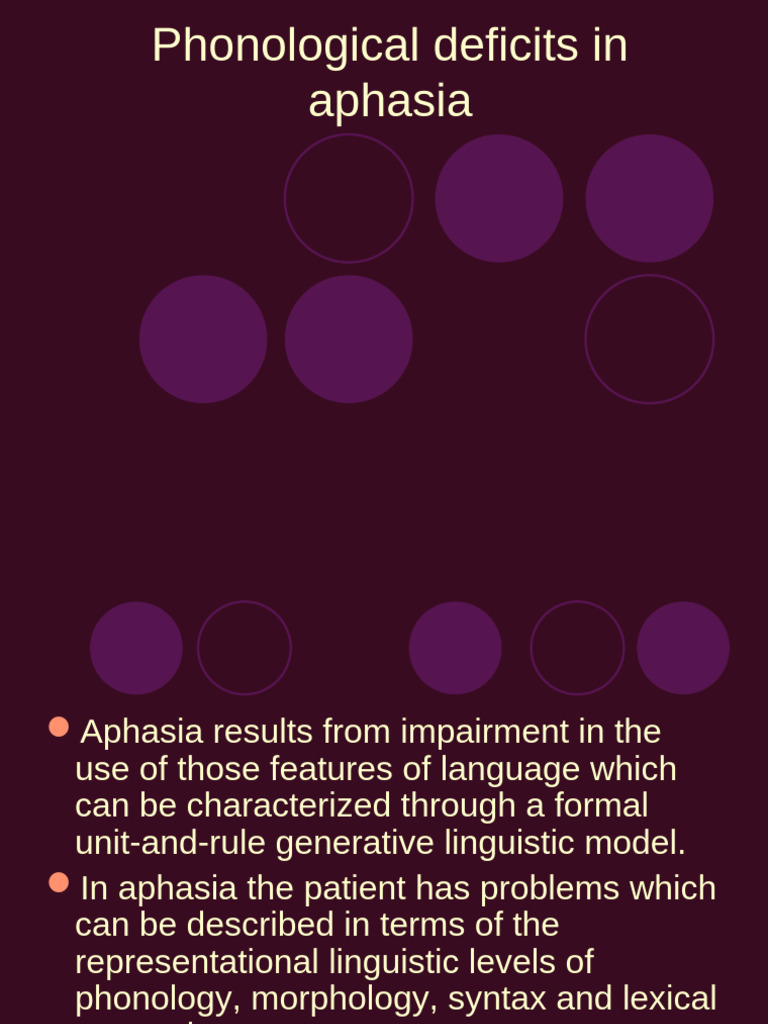 Phonological Deficits in Aphasia Explained | PDF | Aphasia | Speech