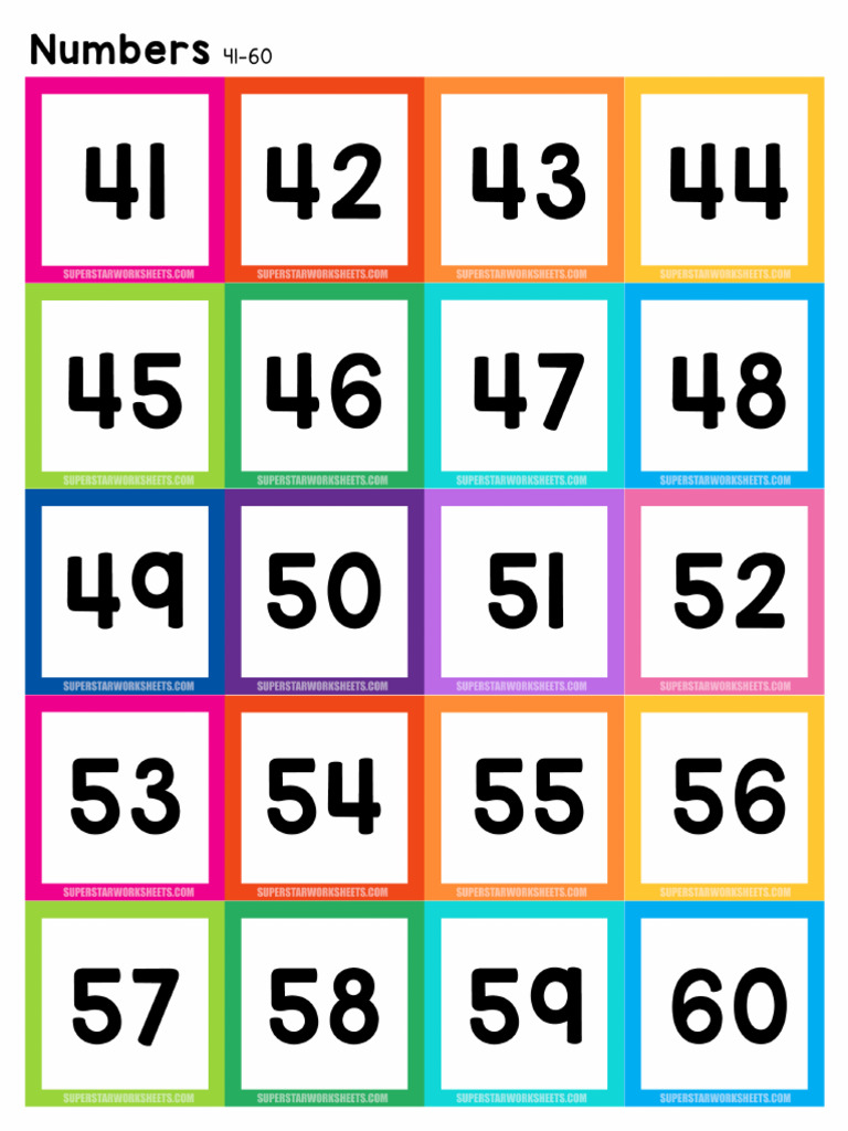 NumbersFlashcards41 60 | PDF