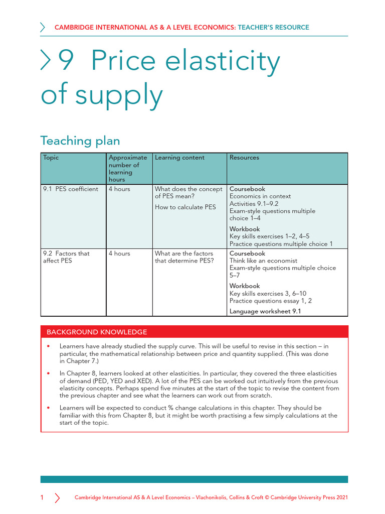 Understanding Price Elasticity of Supply | PDF | Elasticity (Economics ...