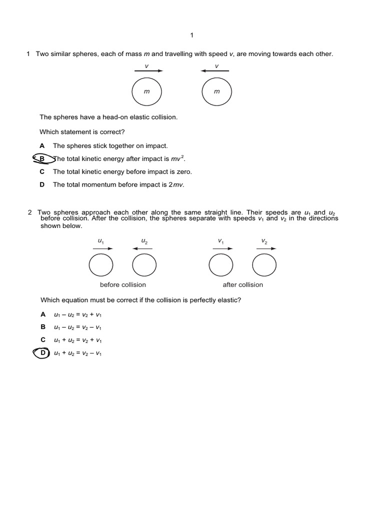 Elastic Collisions and Momentum Conservation | PDF | Collision | Momentum