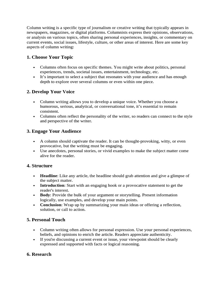Guide to Effective Column Writing | PDF | Science | Social Media