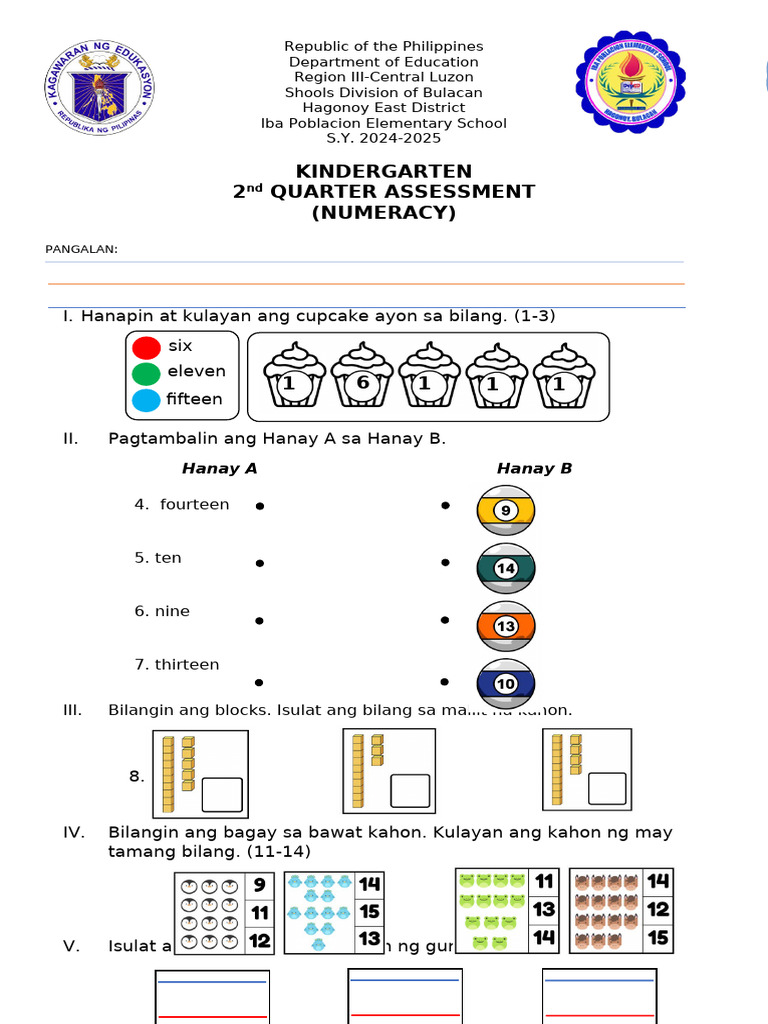 Q2 Exam Numeracy Matatag File Pdf