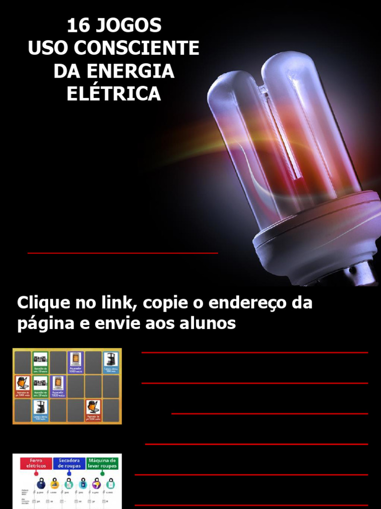 Jogos e Atividades sobre Energia Elétrica | PDF