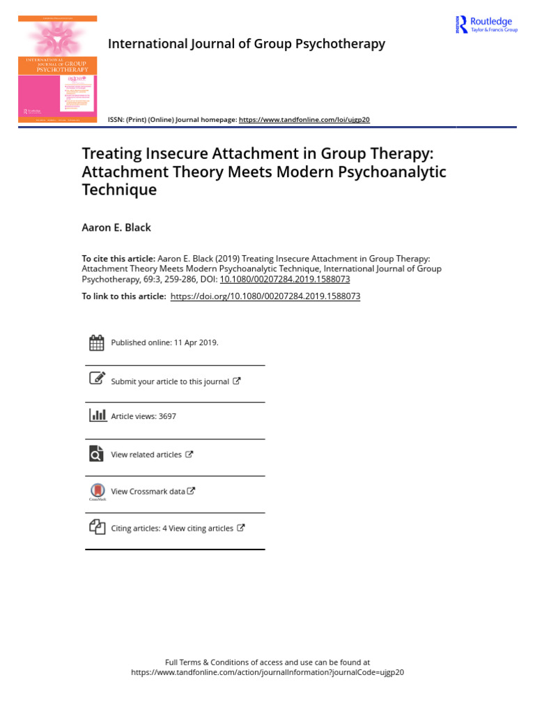 Treating Insecure Attachment in Group Therapy Attachment Theory Meets ...