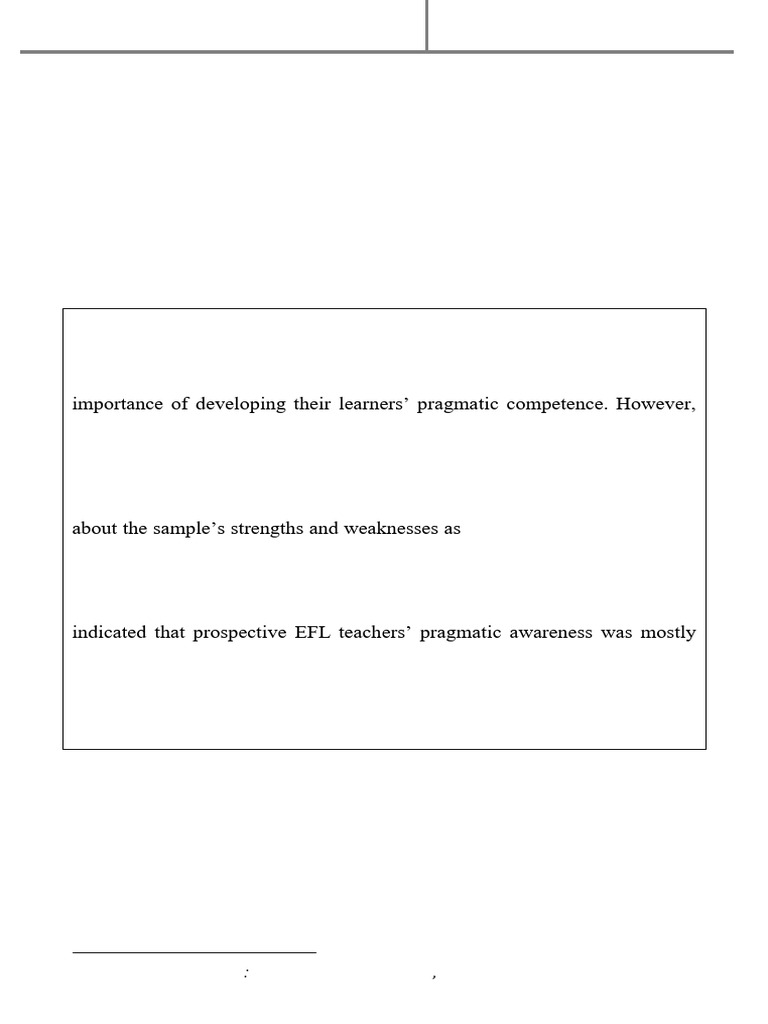 Pragmatic Awareness in EFL Teacher Education | PDF | English As A ...