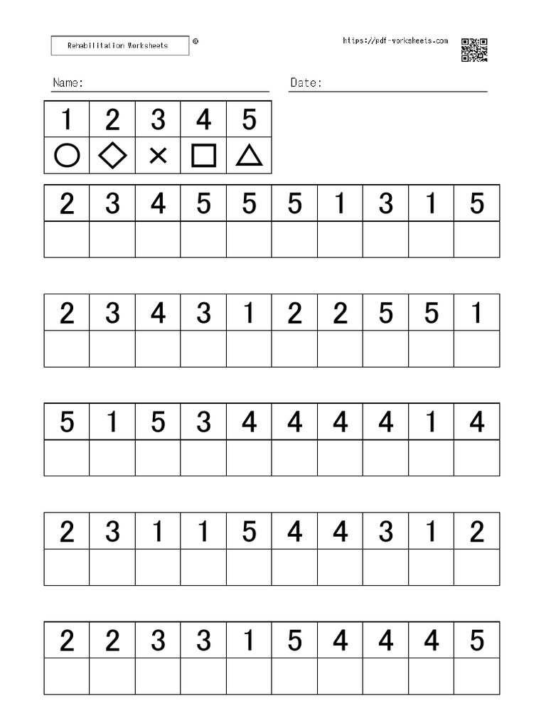 Symbol Digit Modality Task 5 010 | PDF