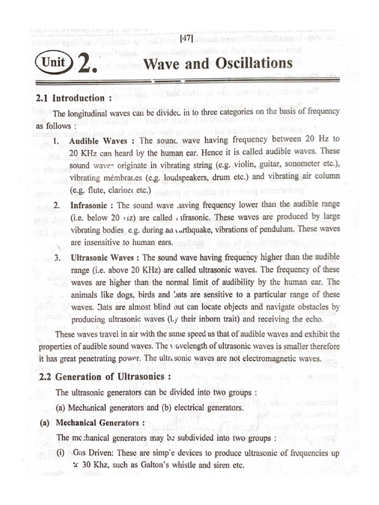 Us01cphy21 Unit 2 Ultrasonics Pdf