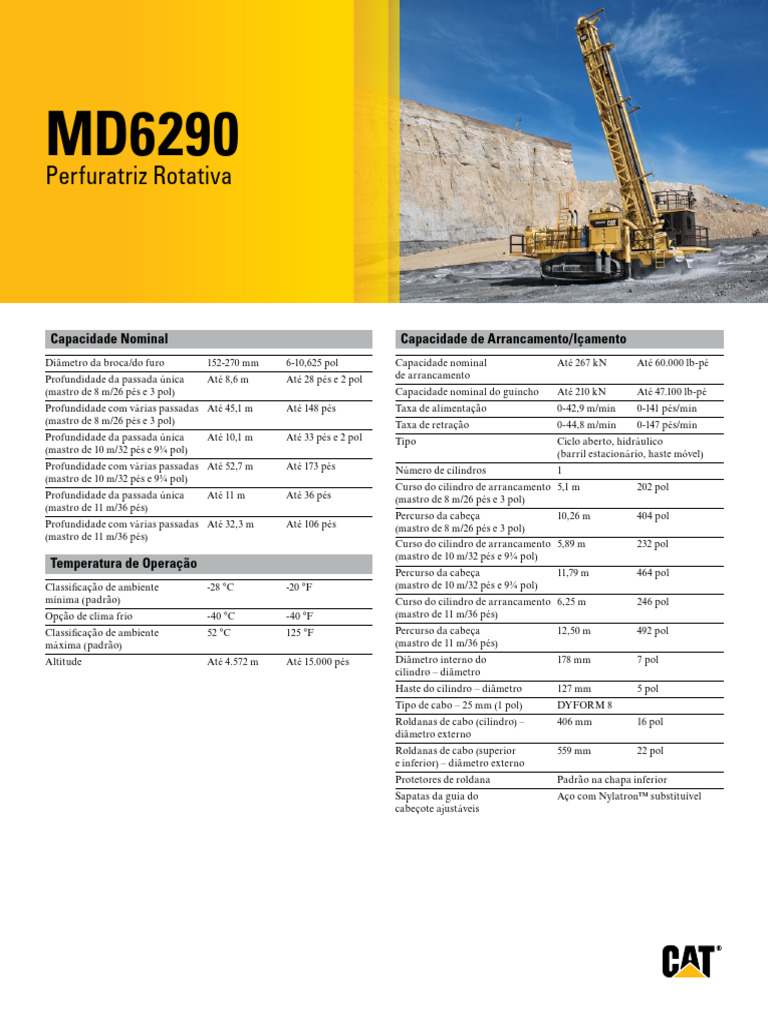 Especificações da Perfuratriz MD6290 | PDF | Motores | Radiador