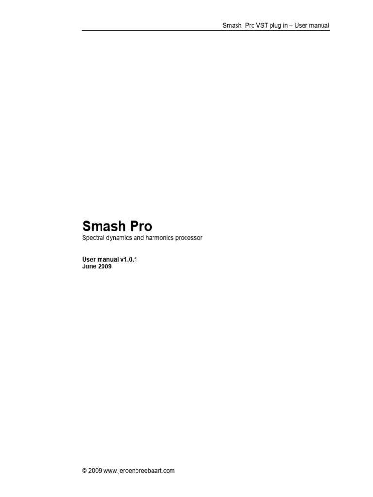 Smash Pro VST User Manual | PDF | Computing | Computer Engineering