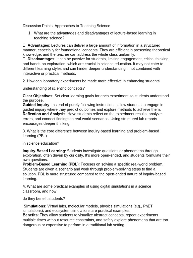 Discussion Science 2 | PDF | Inquiry Based Learning | Science