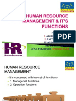 HUMAN RESOURCE MANAGEMENT &amp; IT’S FUNCTIONS