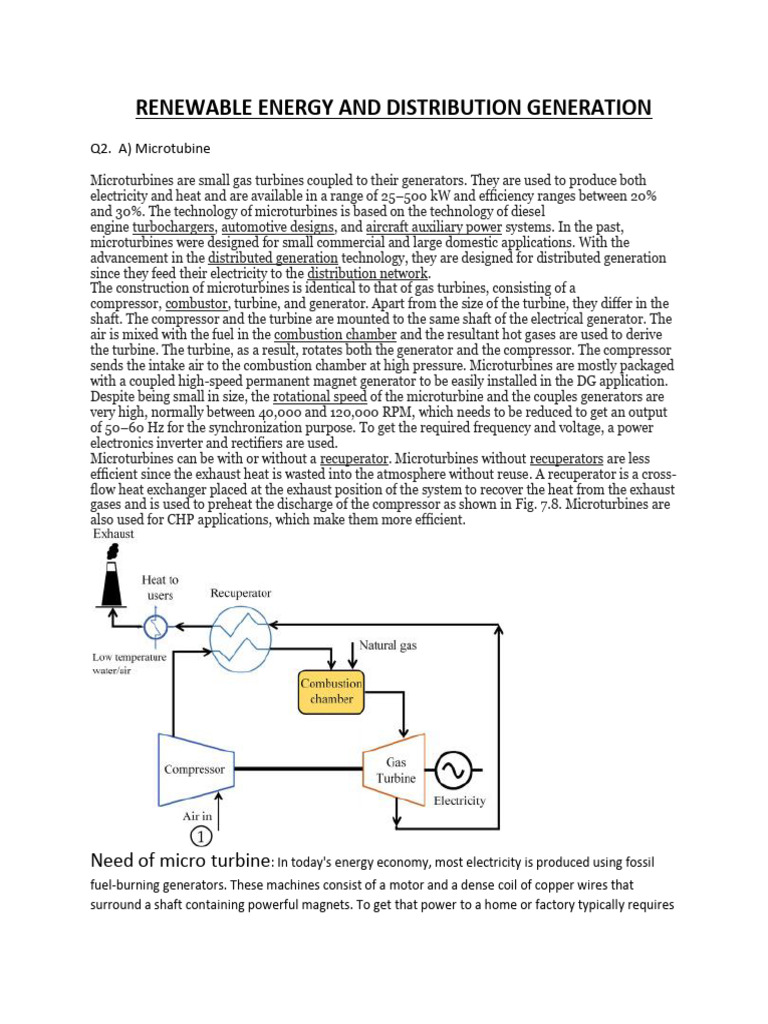 Micro Gas Turbines for Distributed Generation | PDF | Internal ...
