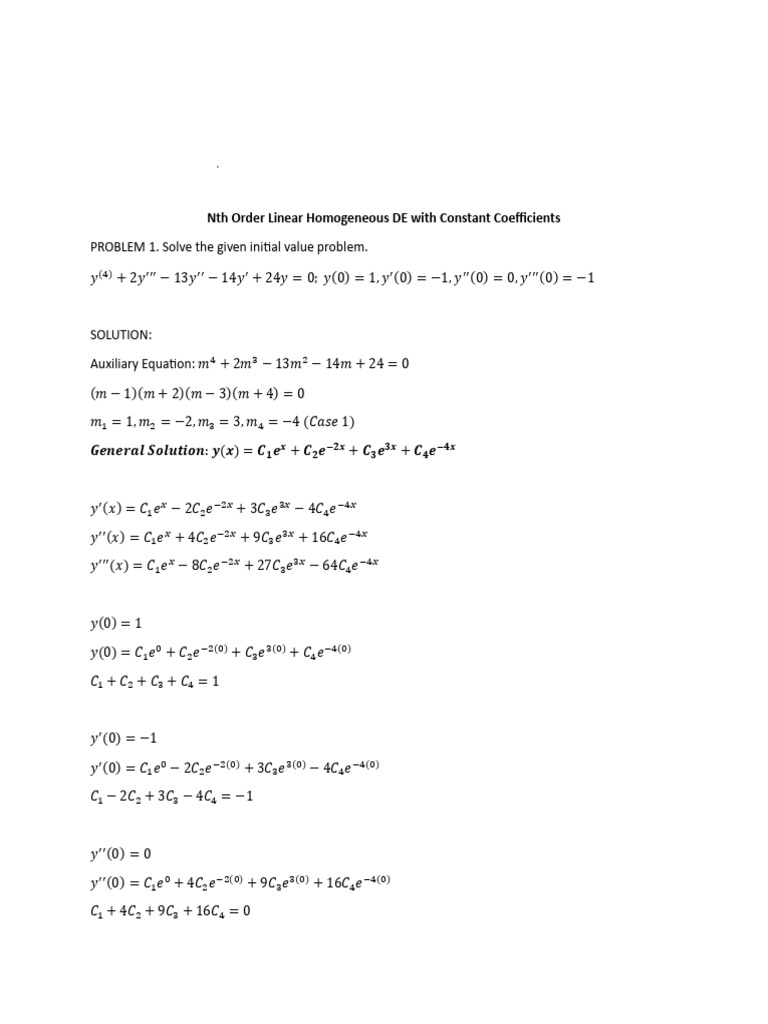 Differential Equations Solutions Guide | PDF | Differential Equations ...