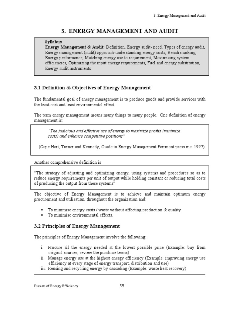 Energy Management and Audit Overview | PDF | Energy Management ...