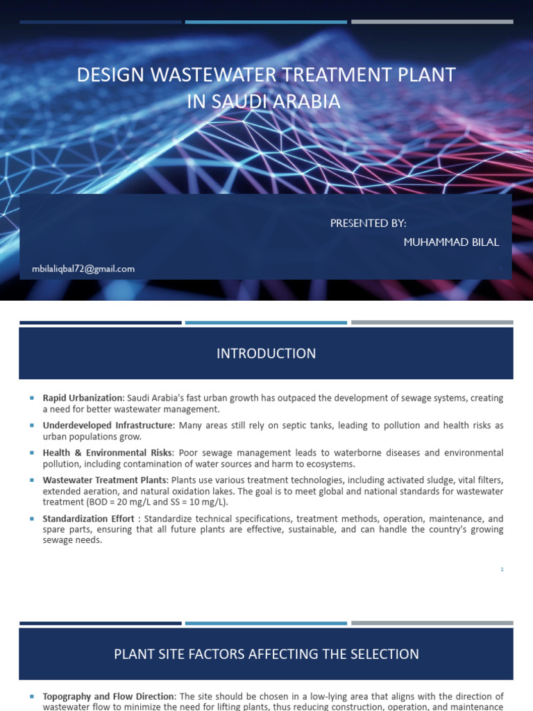 Wastewater Treatment Plant Design in Saudi Arabia | PDF | Sewage ...