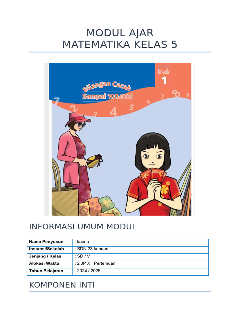 Modul Ajar Bilangan Cacah Kelas 5 | PDF