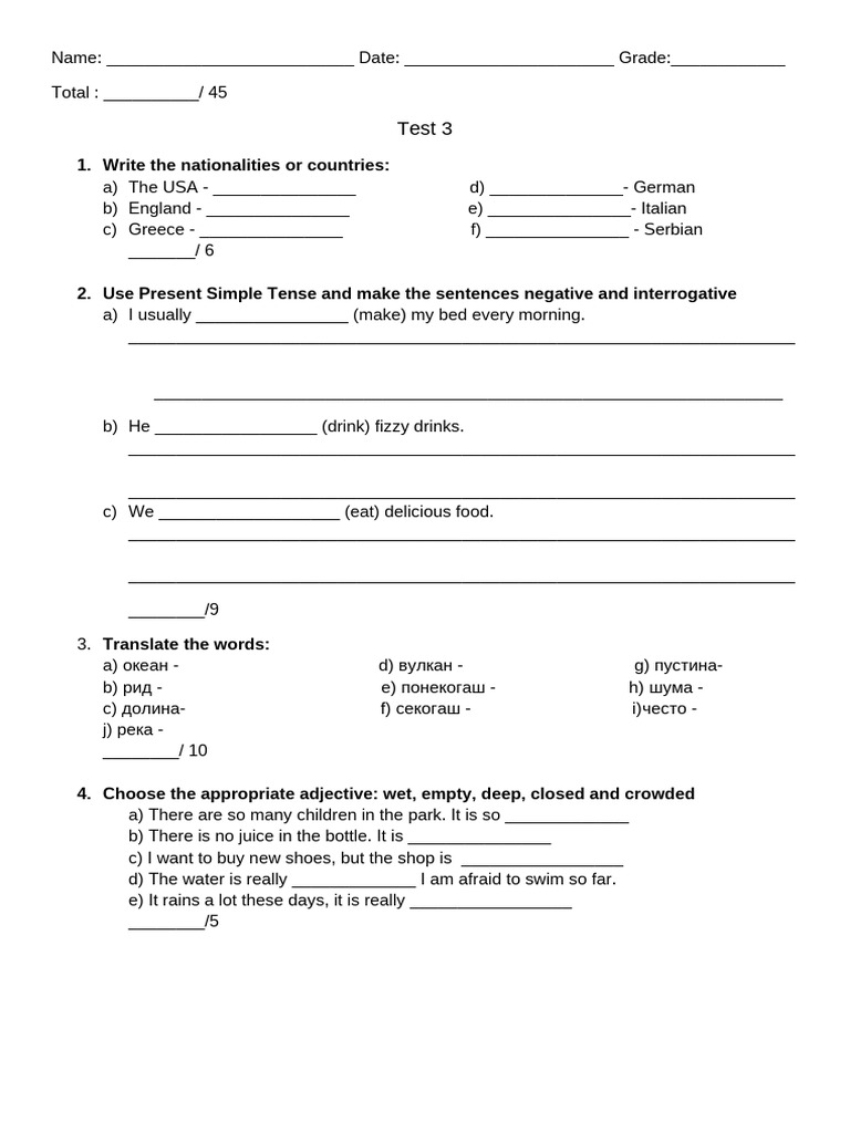 4ODD 3TEST | PDF | Syntax | Linguistic Morphology