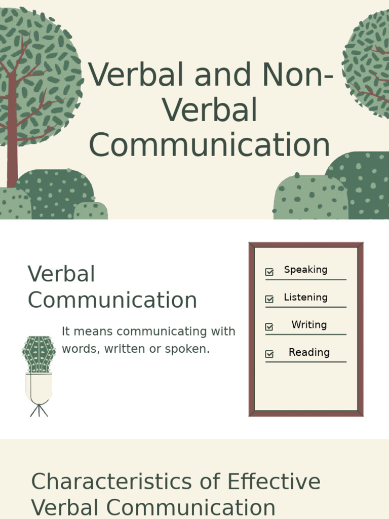 Verbal and Non Verbal Communication | PDF | Nonverbal Communication ...