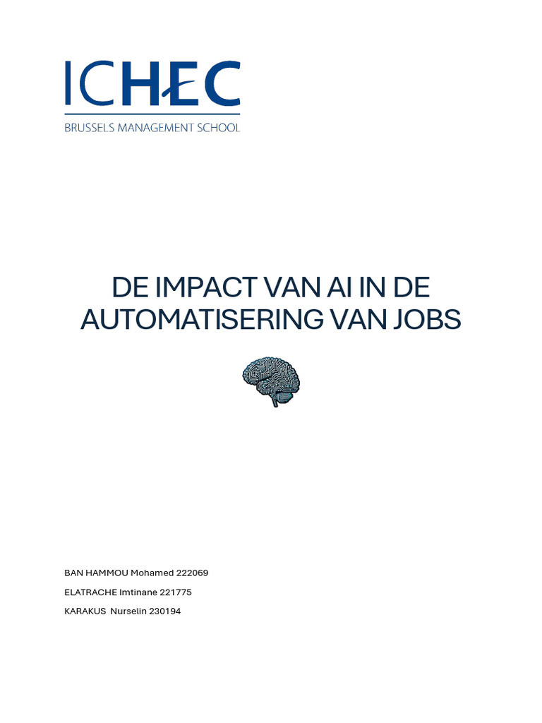 De Impact Van AI in de Automatisering Van Jobs | PDF