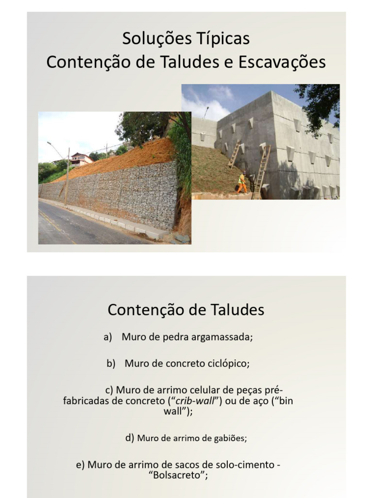 Soluções Para Contenção De Taludes Pdf Concreto Solo 