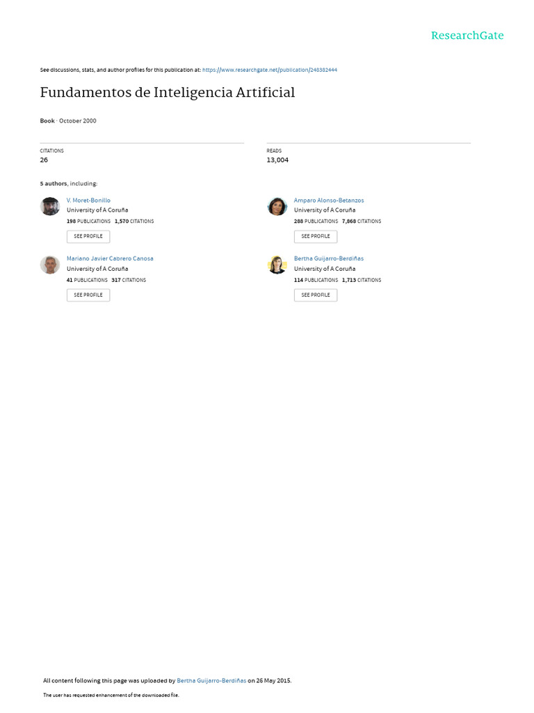 Fundamentos de Inteligencia Artificial | PDF | Informática | Inteligencia