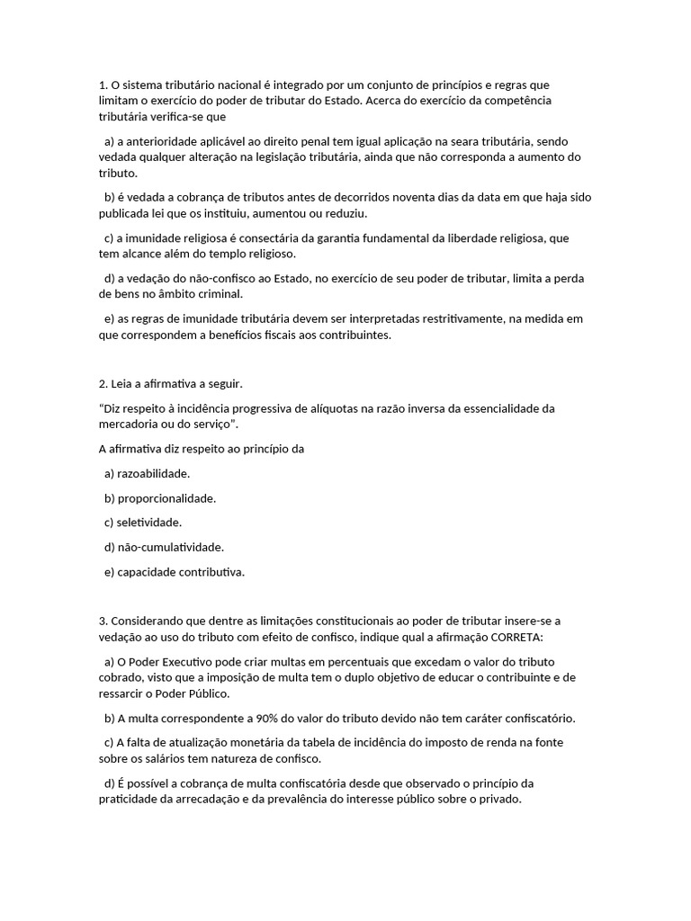 Limitações do Poder de Tributar no Brasil | PDF | Impostos | Economias