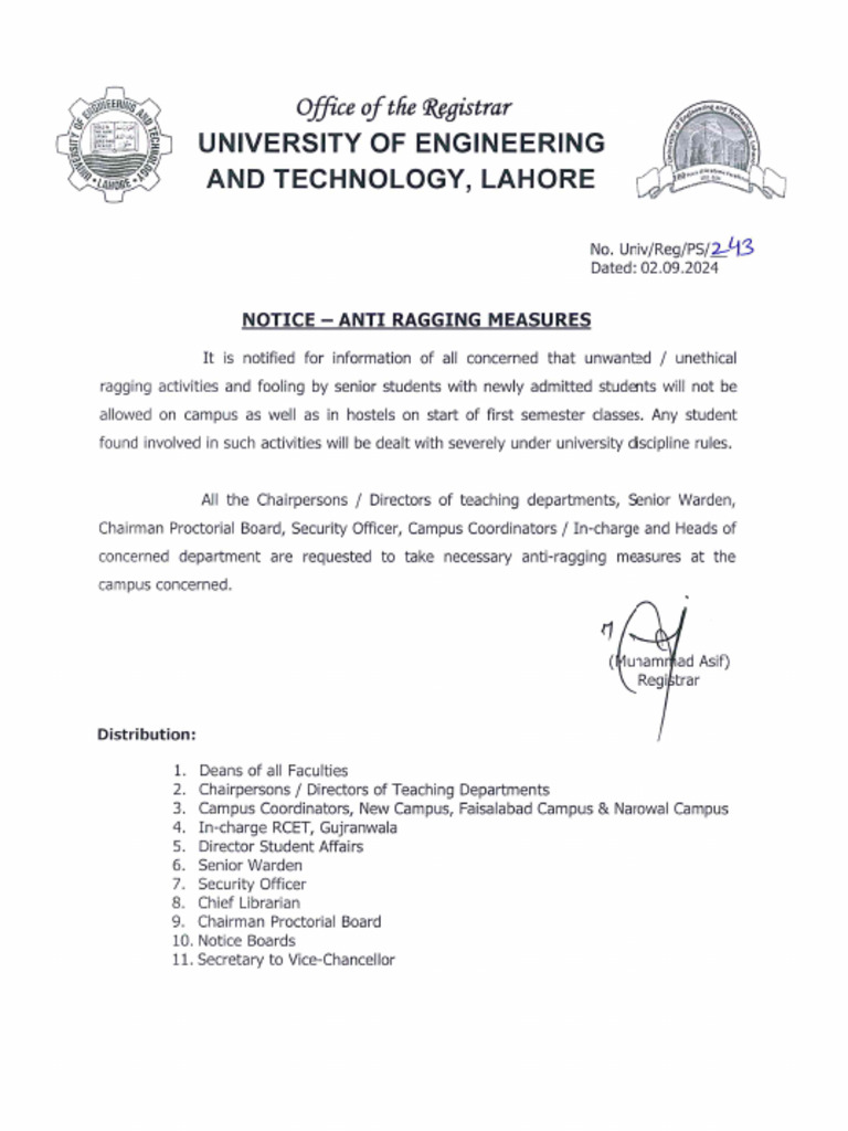 Anti Ragging Measures | PDF